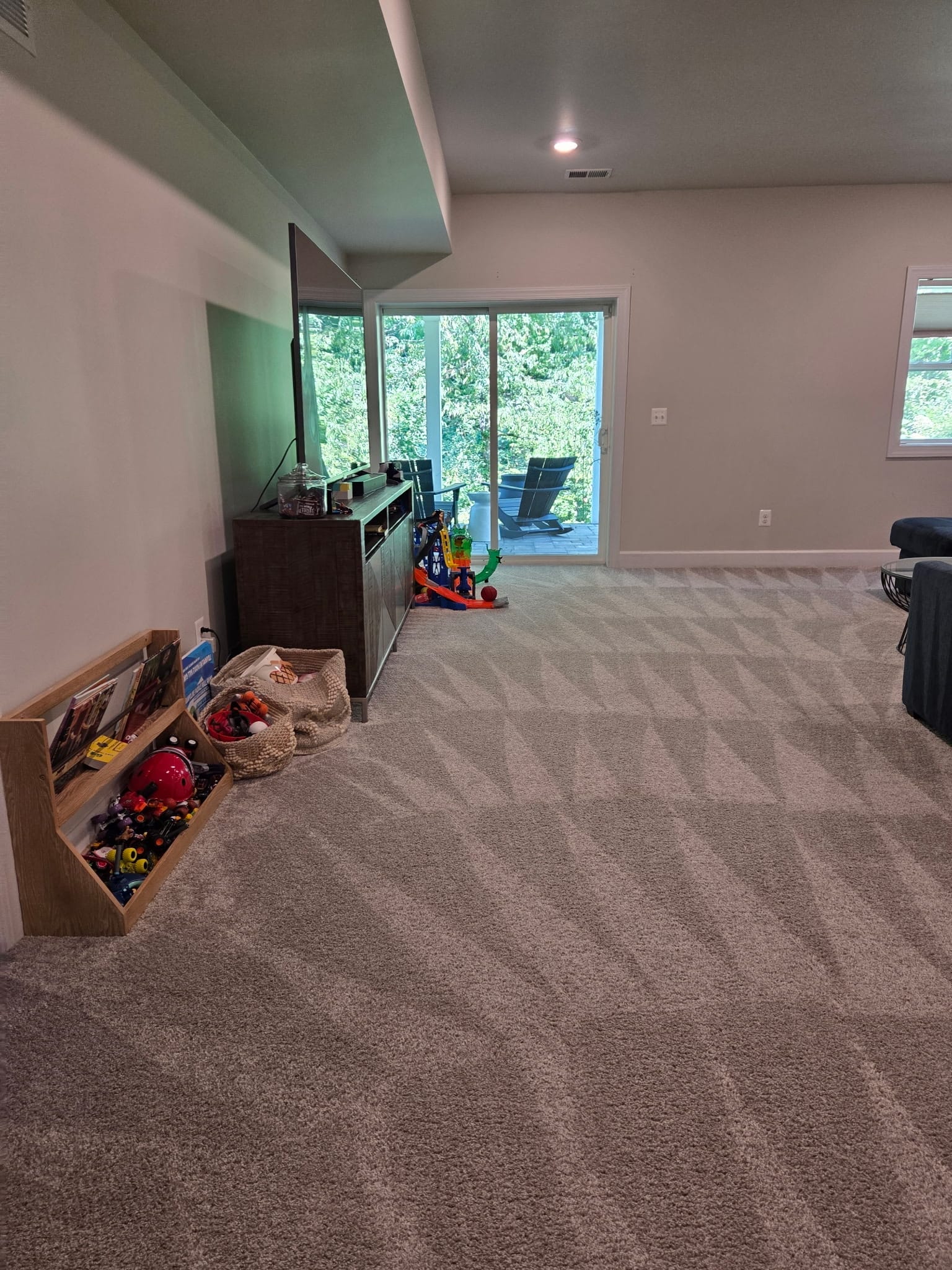 Bright modern living room after professional house cleaning
